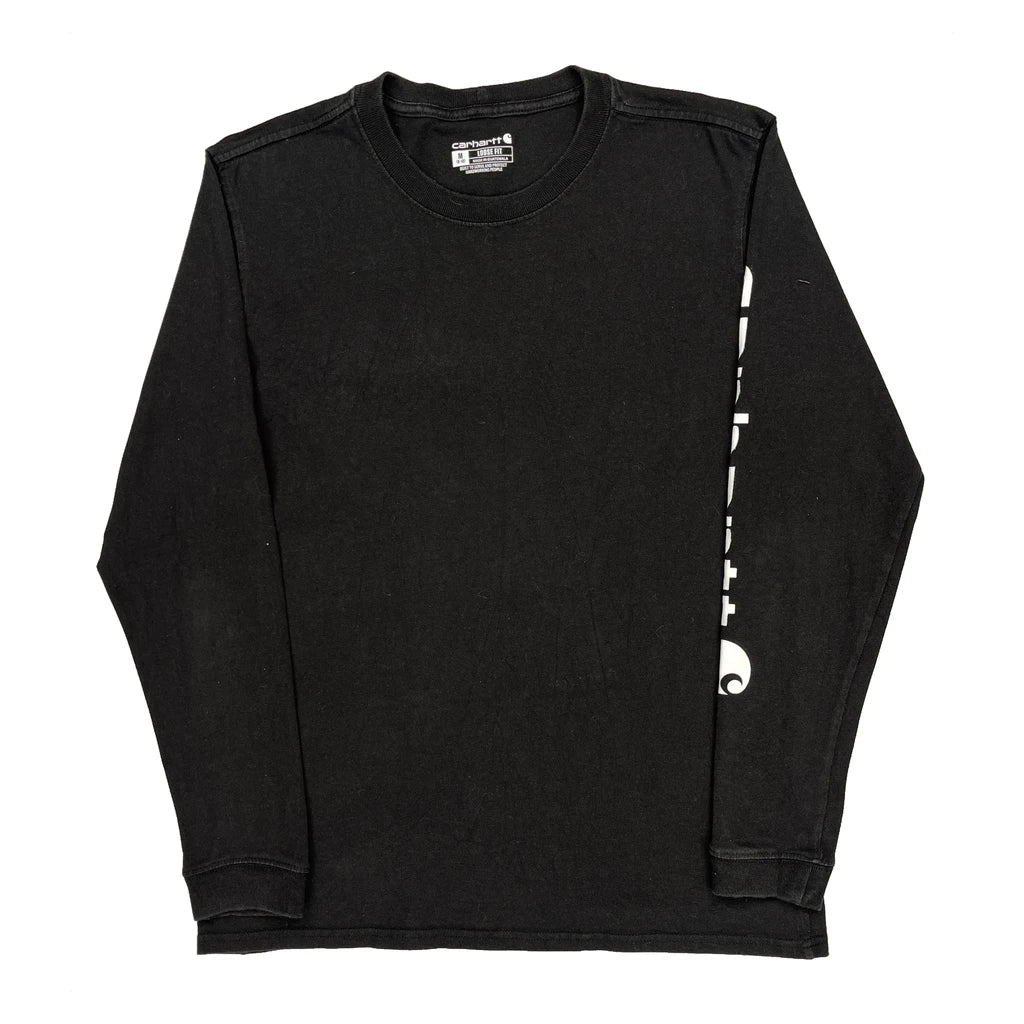 Carhartt Long Sleeve T-Shirt - Medium Black Cotton