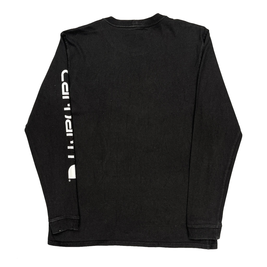 Carhartt Long Sleeve T-Shirt - Medium Black Cotton - Image 2