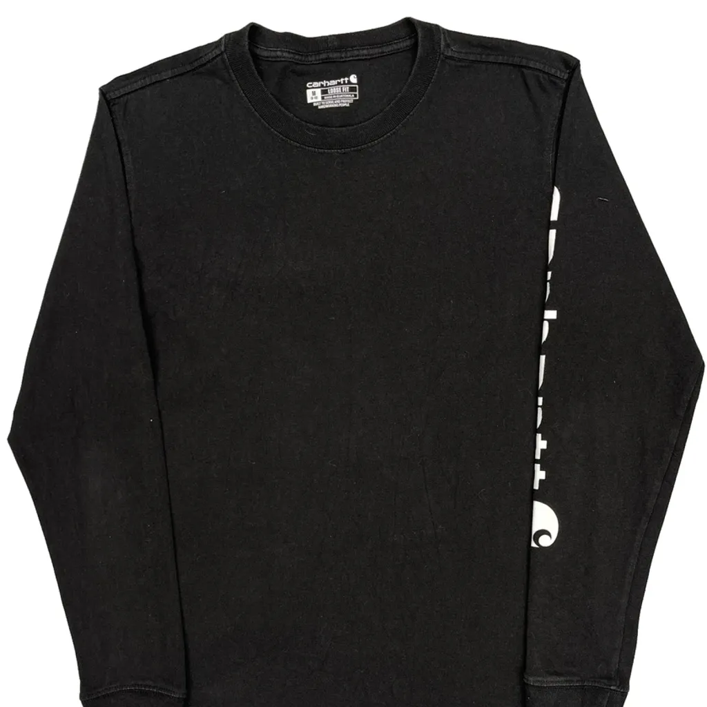 Carhartt Long Sleeve T-Shirt - Medium Black Cotton - Image 5