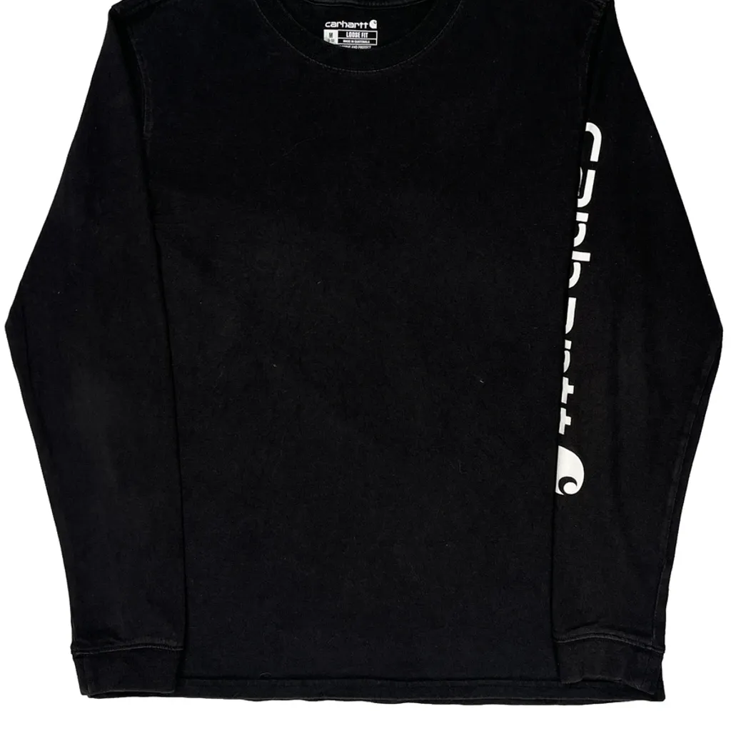 Carhartt Long Sleeve T-Shirt - Medium Black Cotton - Image 5