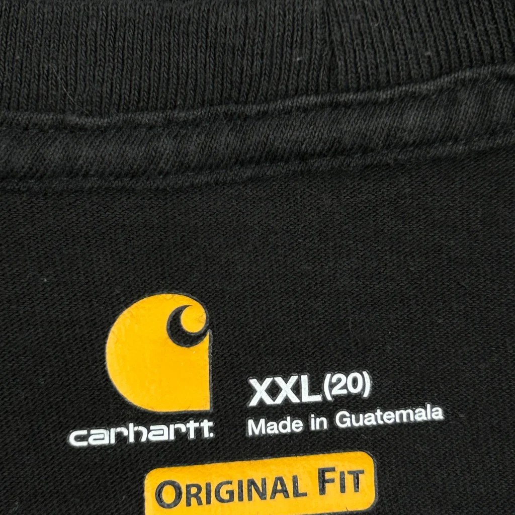 Carhartt Long Sleeve T-Shirt - 2XL Black Cotton - Image 3