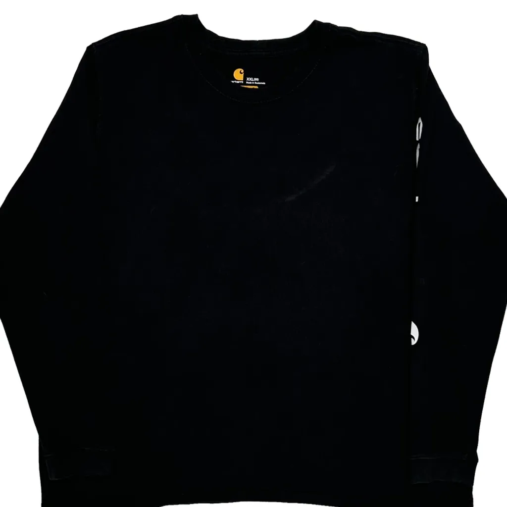 Carhartt Long Sleeve T-Shirt - 2XL Black Cotton - Image 5
