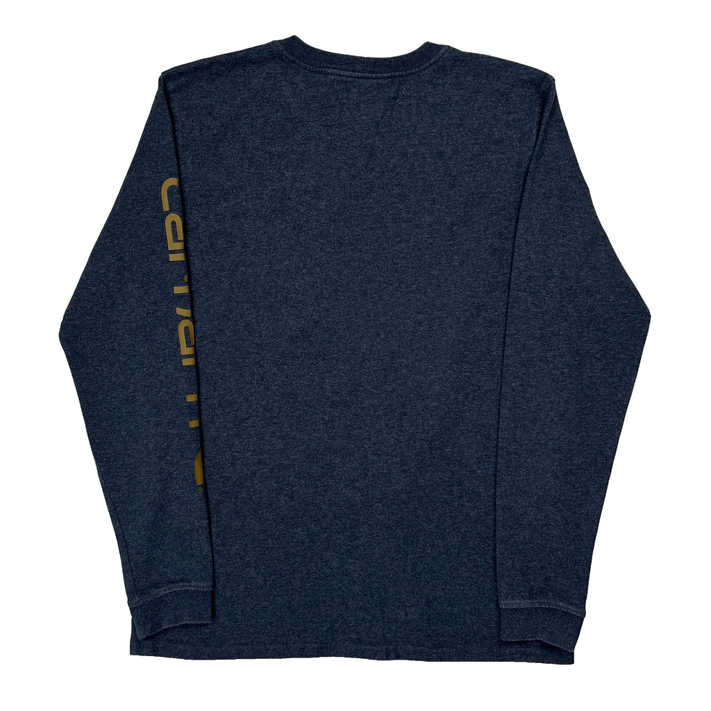 Carhartt Long Sleeve T-Shirt - Small Blue Cotton - Image 2
