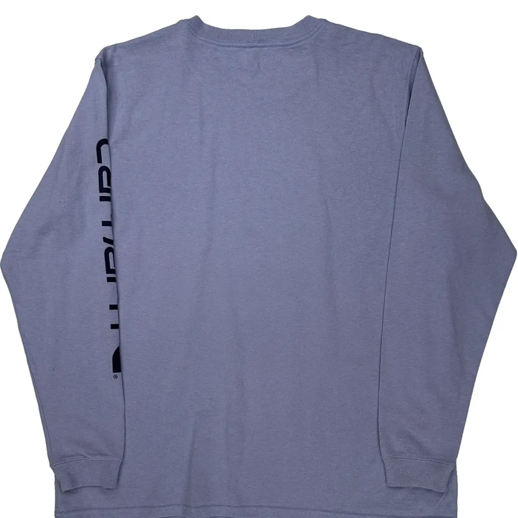 Carhartt Long Sleeve T-Shirt - XL Blue Cotton - Image 6