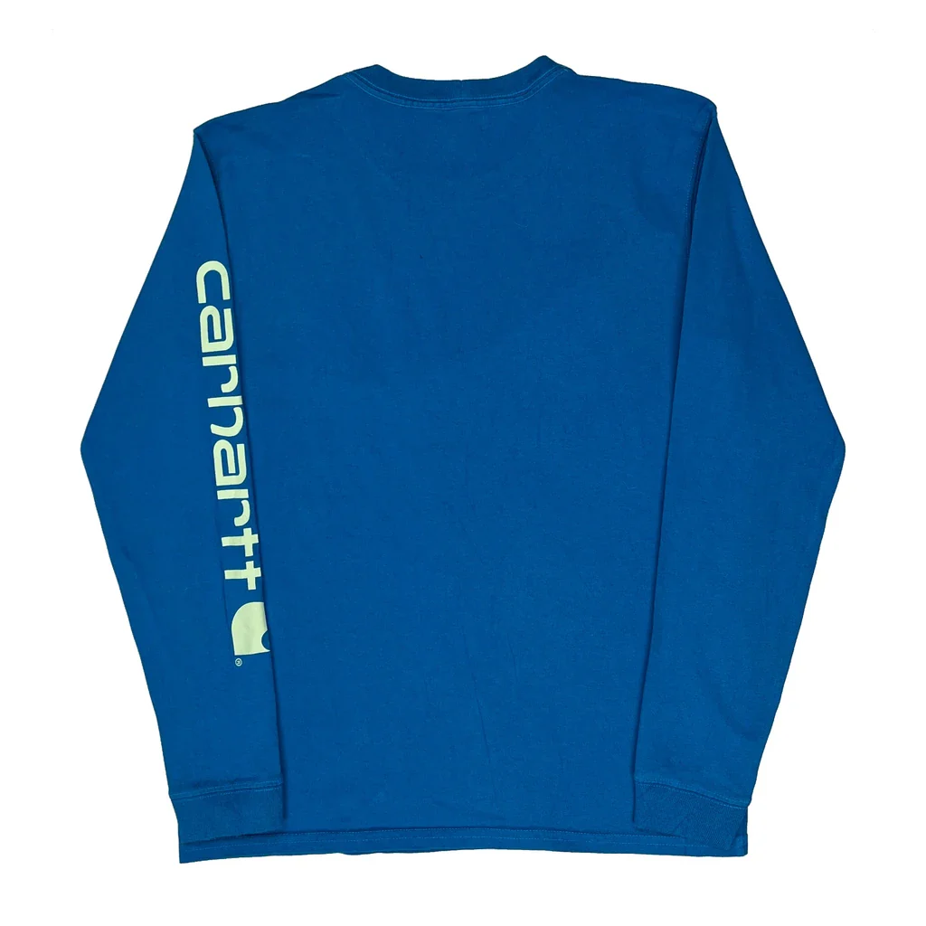 Carhartt Long Sleeve T-Shirt - XS Blue Cotton - Image 2