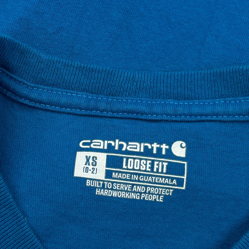 Carhartt Long Sleeve T-Shirt - XS Blue Cotton - Image 3