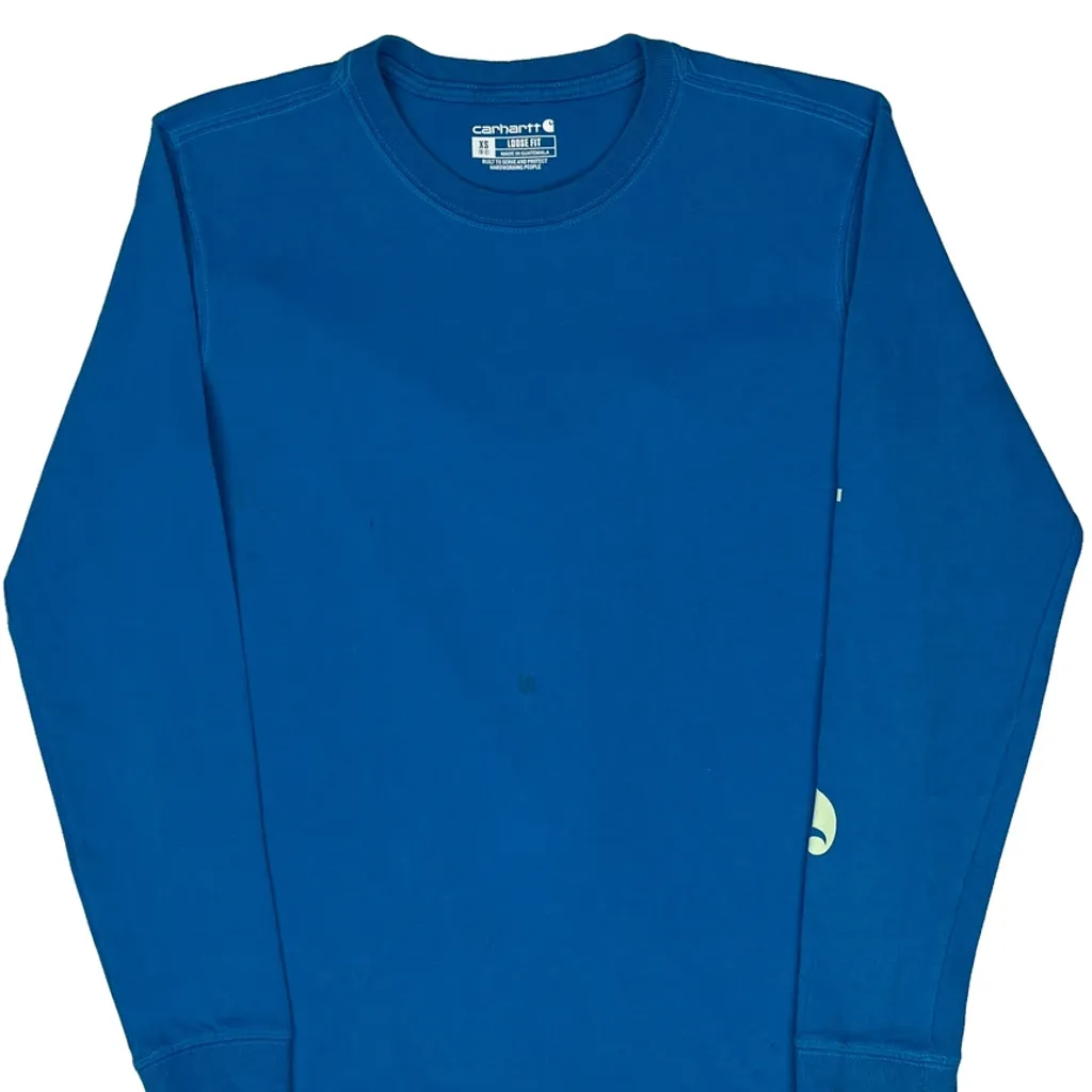 Carhartt Long Sleeve T-Shirt - XS Blue Cotton - Image 4