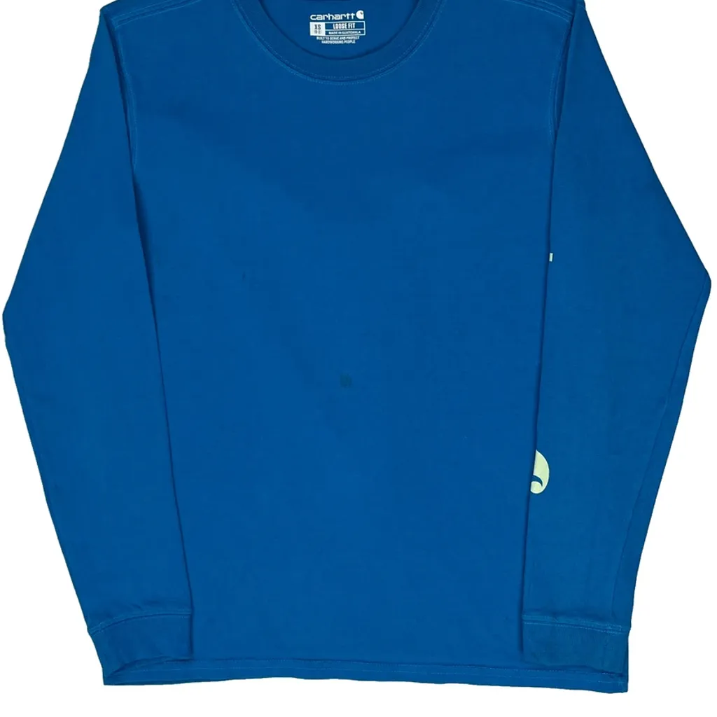 Carhartt Long Sleeve T-Shirt - XS Blue Cotton - Image 5