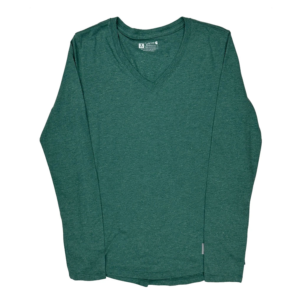 Carhartt Long Sleeve T-Shirt - Medium Green Cotton Blend