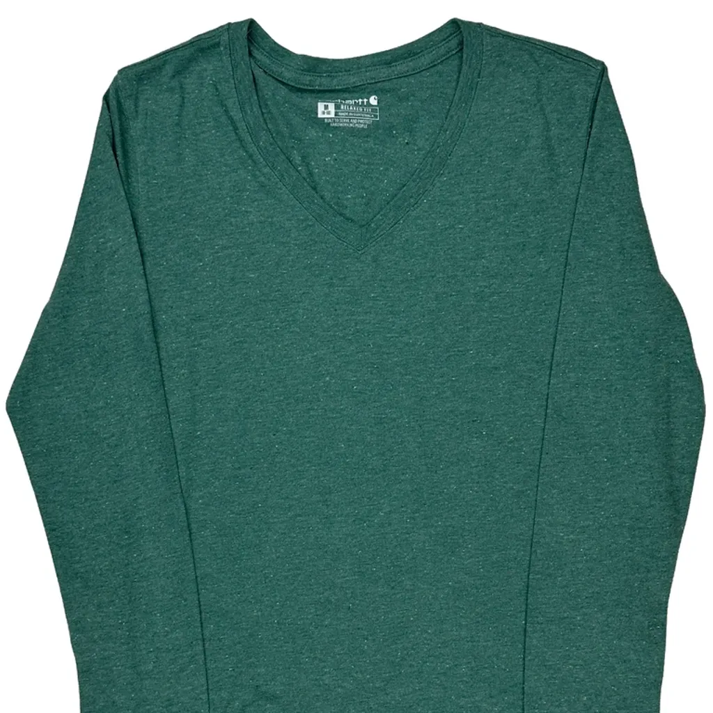 Carhartt Long Sleeve T-Shirt - Medium Green Cotton Blend - Image 4
