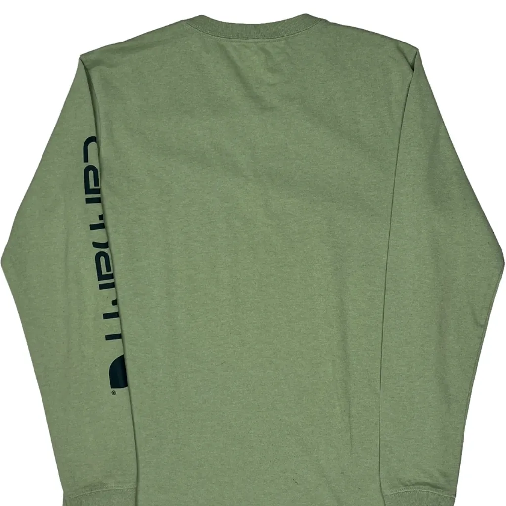 Carhartt Long Sleeve T-Shirt - Small Green Cotton - Image 6