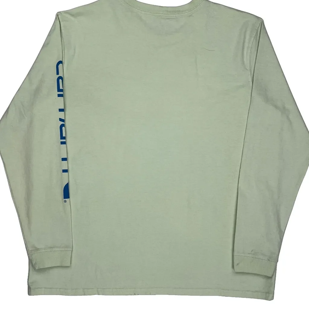 Carhartt Long Sleeve T-Shirt - XL Green Cotton - Image 8