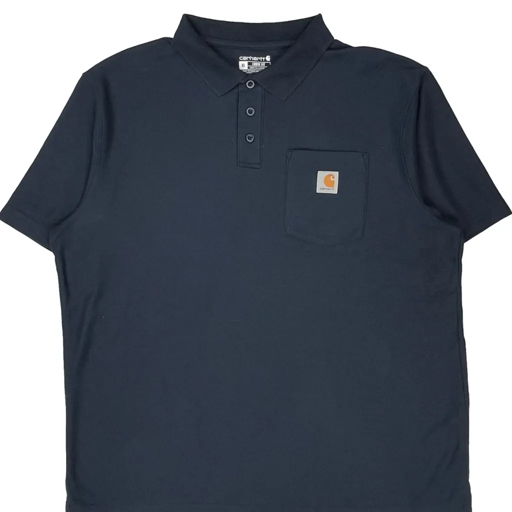 Carhartt Polo Shirt - XL Black Cotton - Image 4