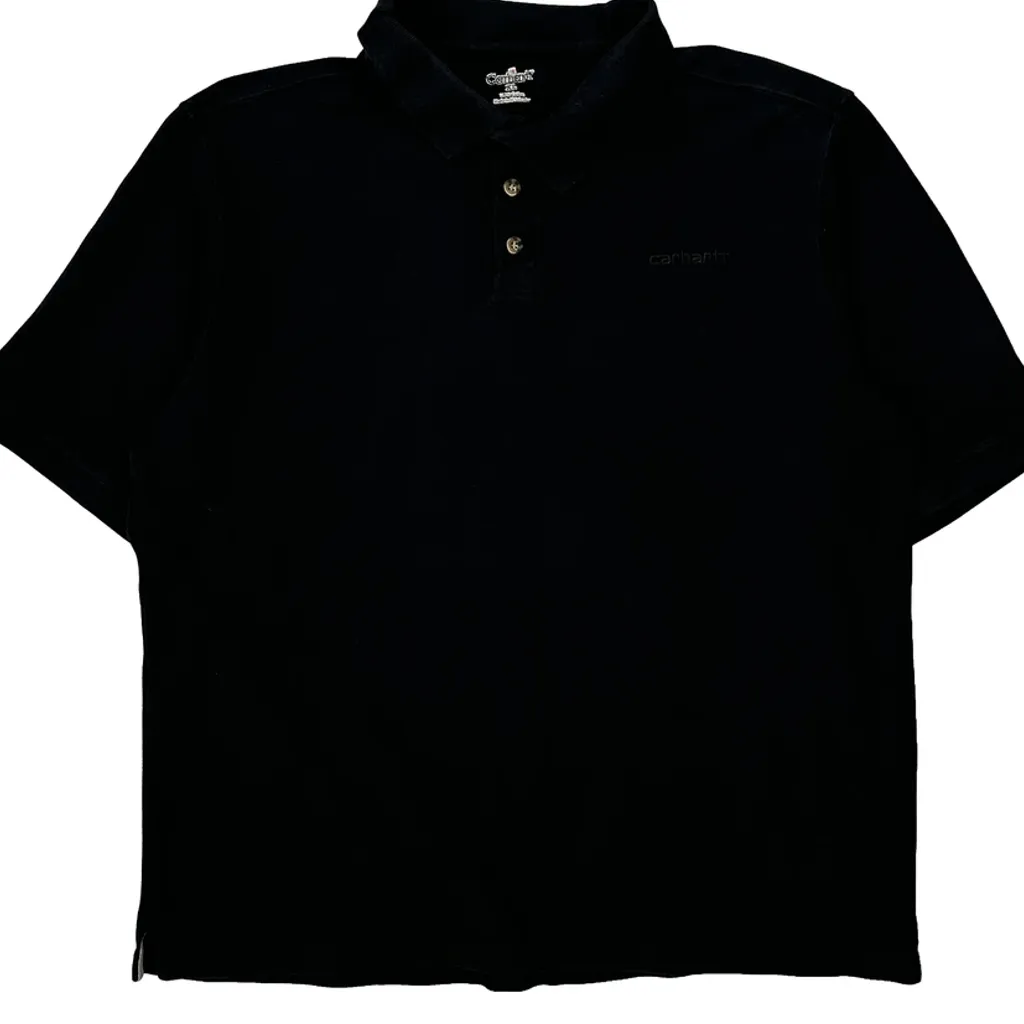 Carhartt Polo Shirt - XL Black Cotton - Image 5