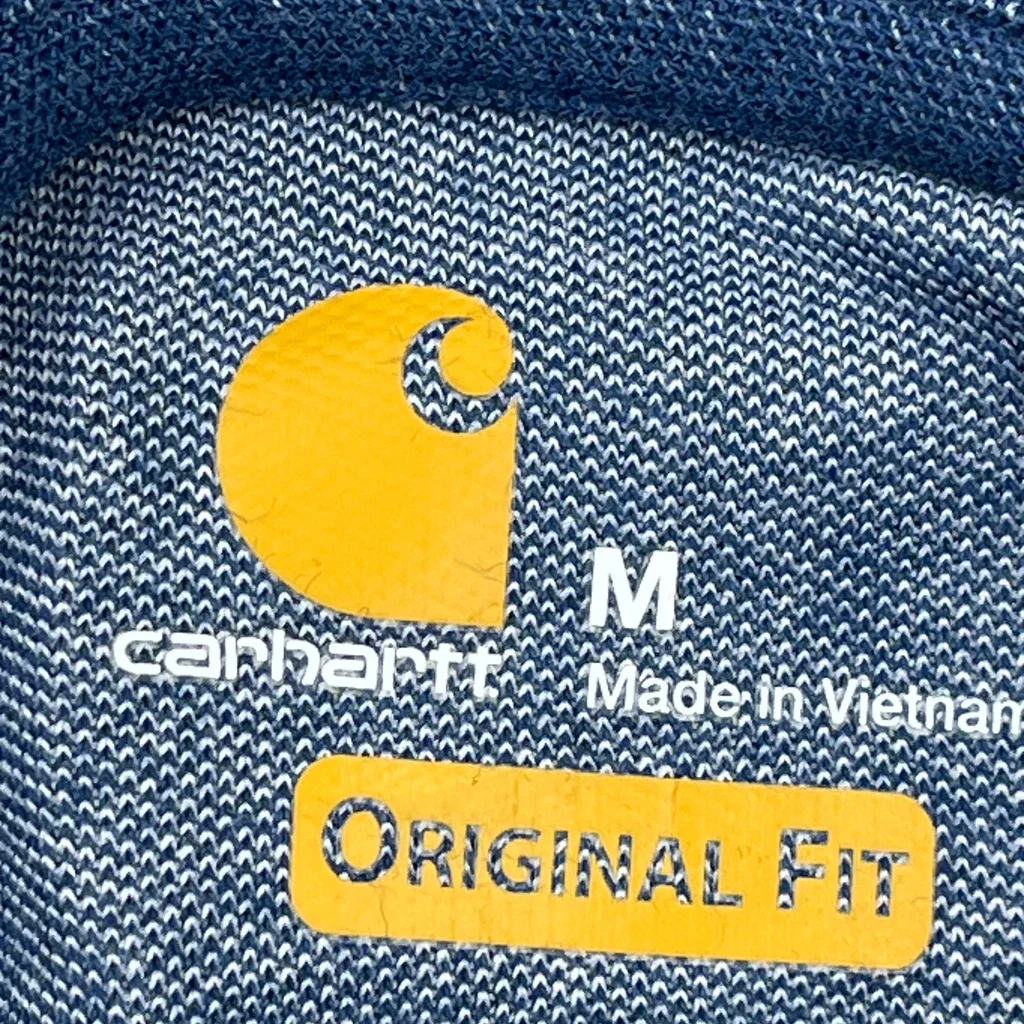 Carhartt Polo Shirt - Medium Blue Polyester Blend - Image 3