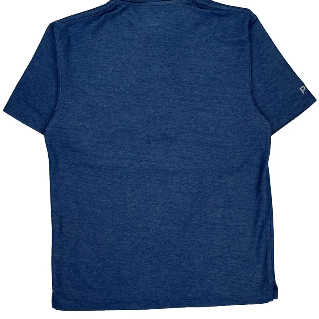 Carhartt Polo Shirt - Medium Blue Polyester Blend - Image 7