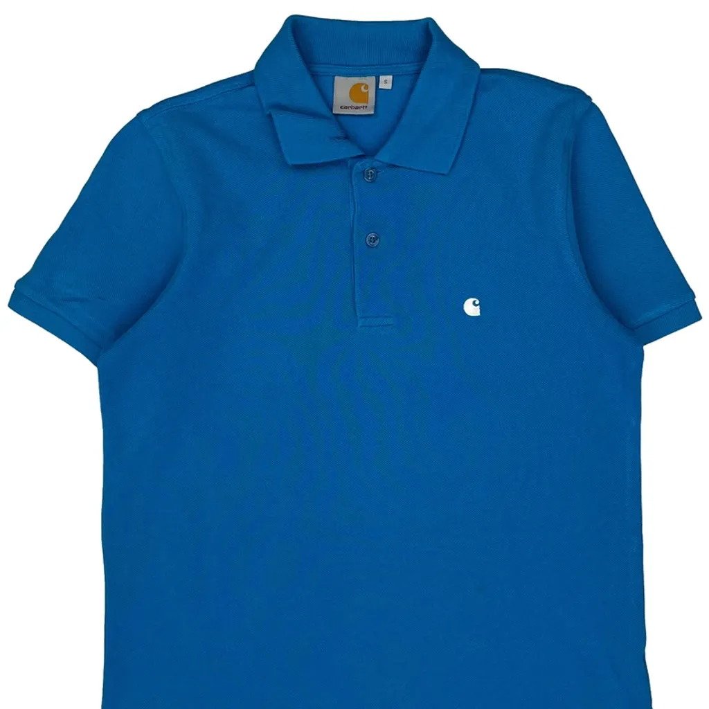 Carhartt Polo Shirt - Small Blue Cotton - Image 4