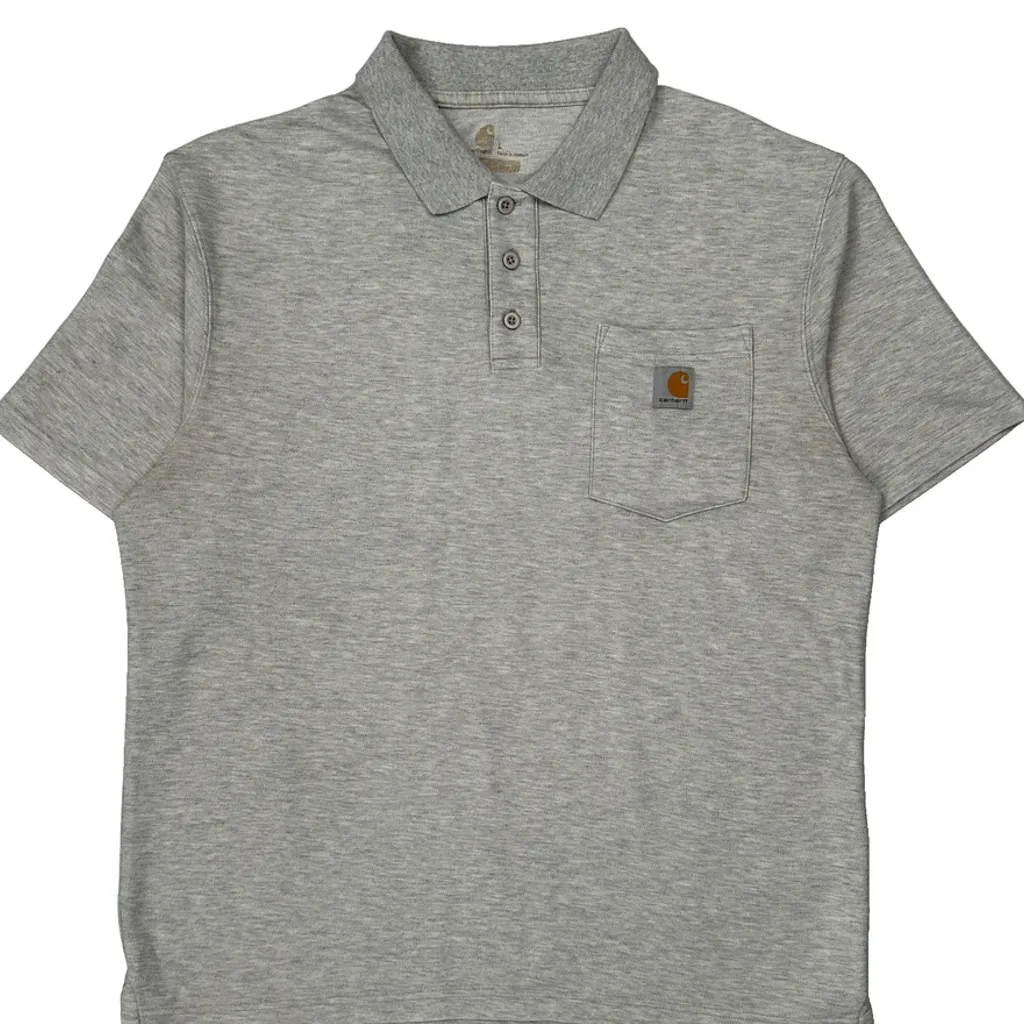 Carhartt Polo Shirt - Large Grey Cotton - Image 5