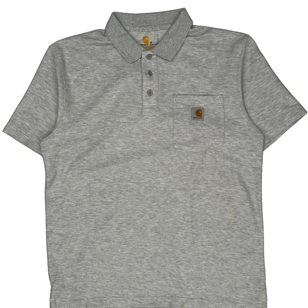 Carhartt Polo Shirt - Medium Grey Cotton - Image 4