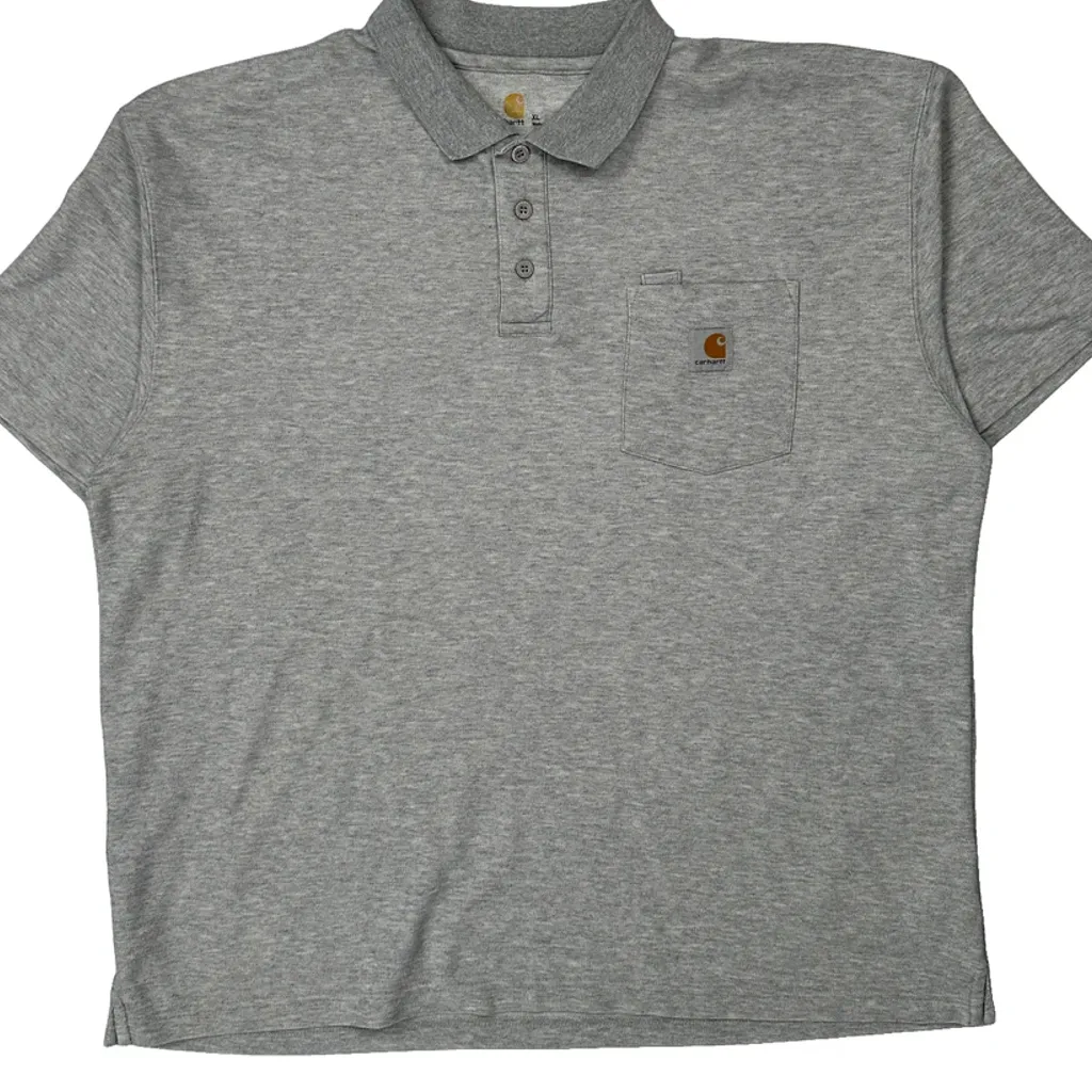 Carhartt Polo Shirt - XL Grey Cotton - Image 4