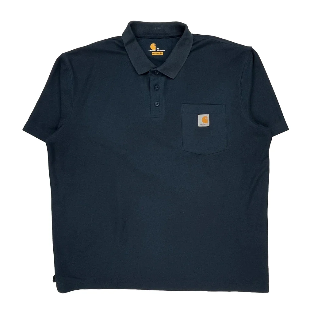 Carhartt Polo Shirt - XL Navy Cotton