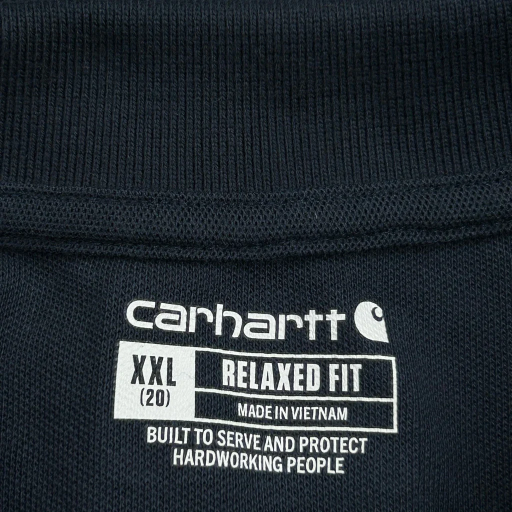 Carhartt Polo Shirt - 2XL Navy Cotton - Image 3
