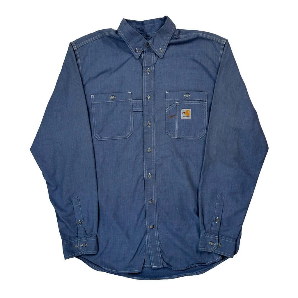 Carhartt Tall Shirt - Large Blue Cotton