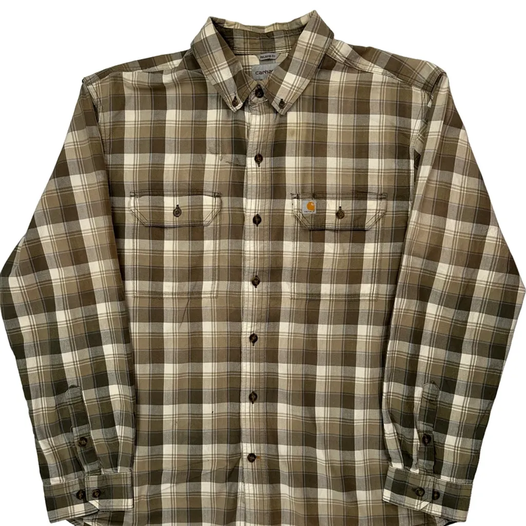 Carhartt Checked Shirt - XL Brown Cotton - Image 4