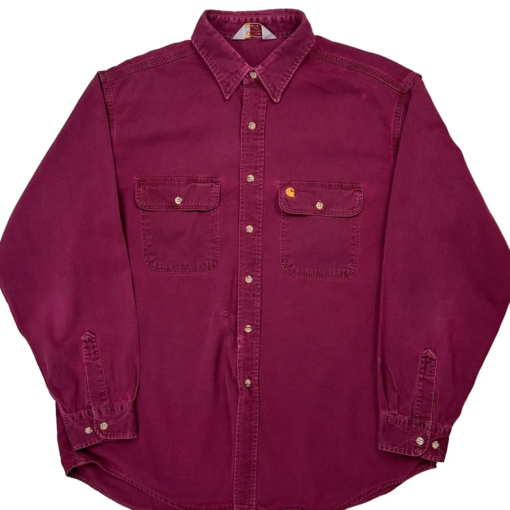 Carhartt Shirt - XL Burgundy Cotton - Image 4
