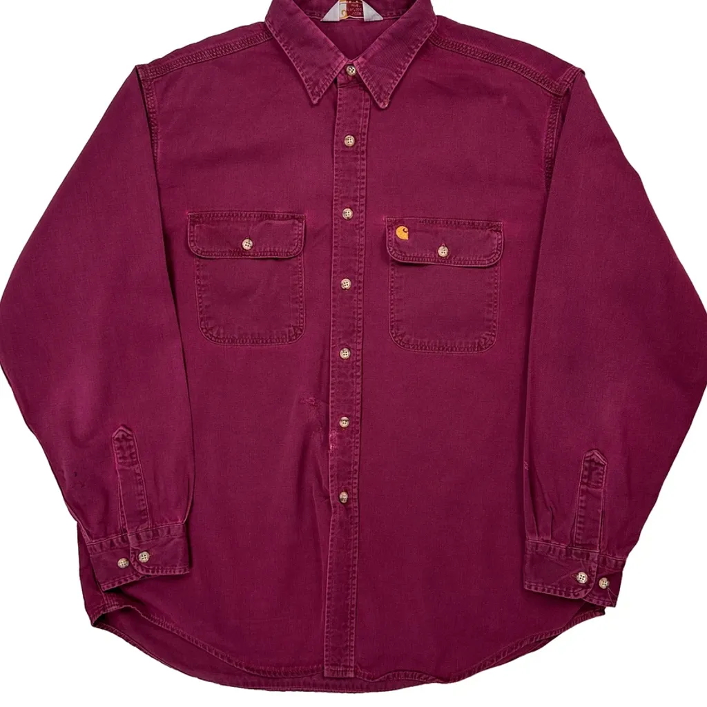Carhartt Shirt - XL Burgundy Cotton - Image 5