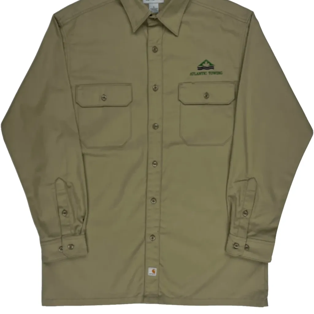 Carhartt Shirt - Large Khaki Polyester Blend - Image 5