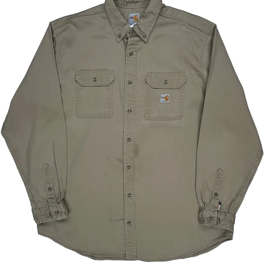 Carhartt Shirt - 2XL Khaki Cotton - Image 5
