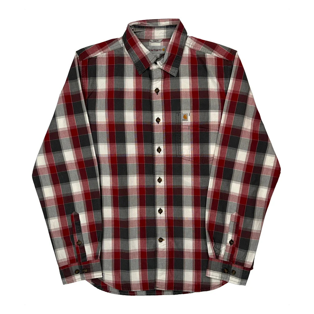 Carhartt Checked Shirt - Medium Red Cotton