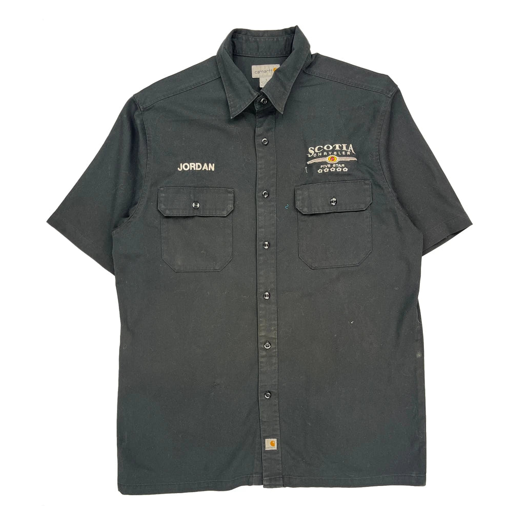Carhartt Short Sleeve Shirt - Large Black Cotton