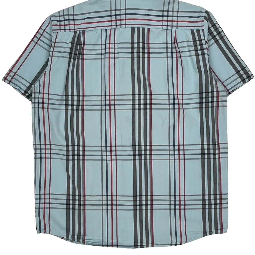 Carhartt Checked Short Sleeve Shirt - Large Blue Cotton - Image 6