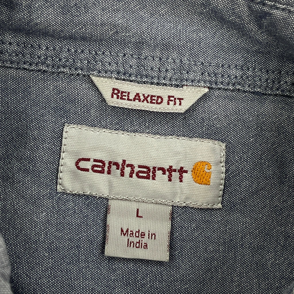 Carhartt Short Sleeve Shirt - Large Blue Cotton - Image 3