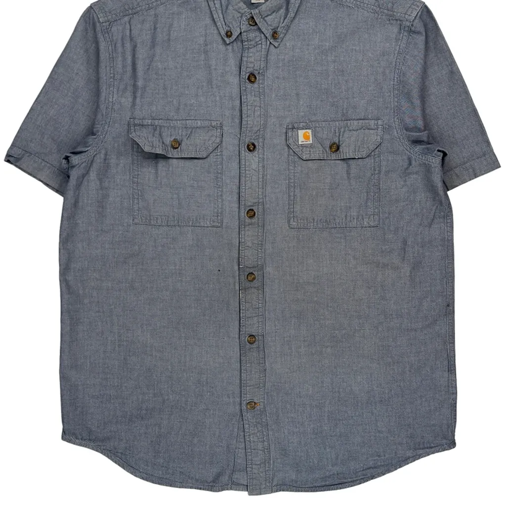 Carhartt Short Sleeve Shirt - Large Blue Cotton - Image 4