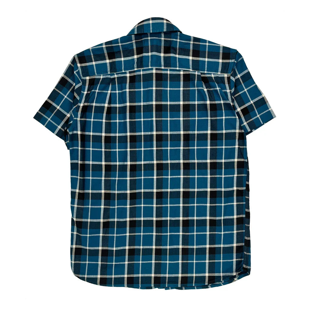 Carhartt Checked Short Sleeve Shirt - Medium Blue Cotton - Image 2