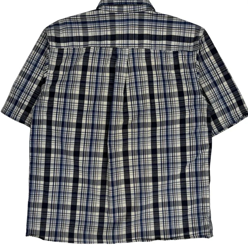 Carhartt Checked Short Sleeve Shirt - Medium Blue Cotton - Image 7