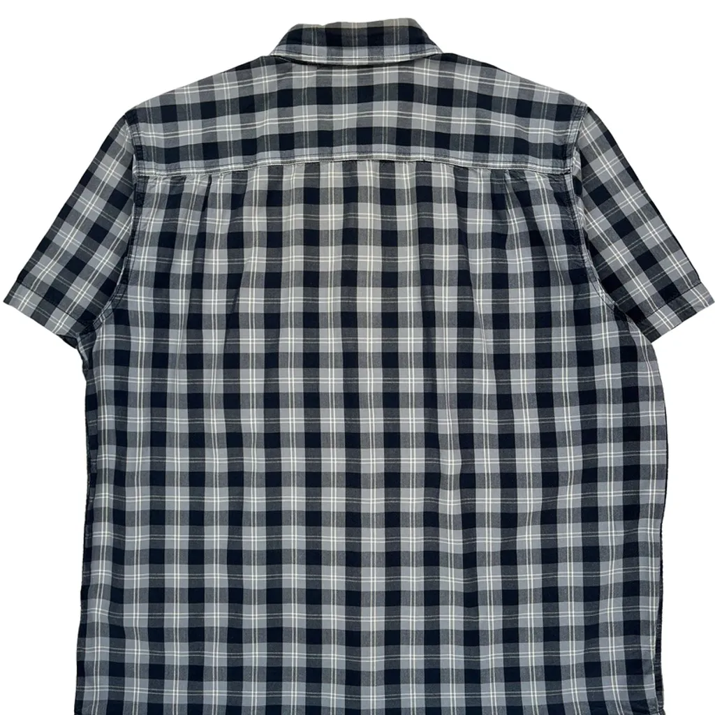 Carhartt Checked Short Sleeve Shirt - XL Blue Cotton - Image 6