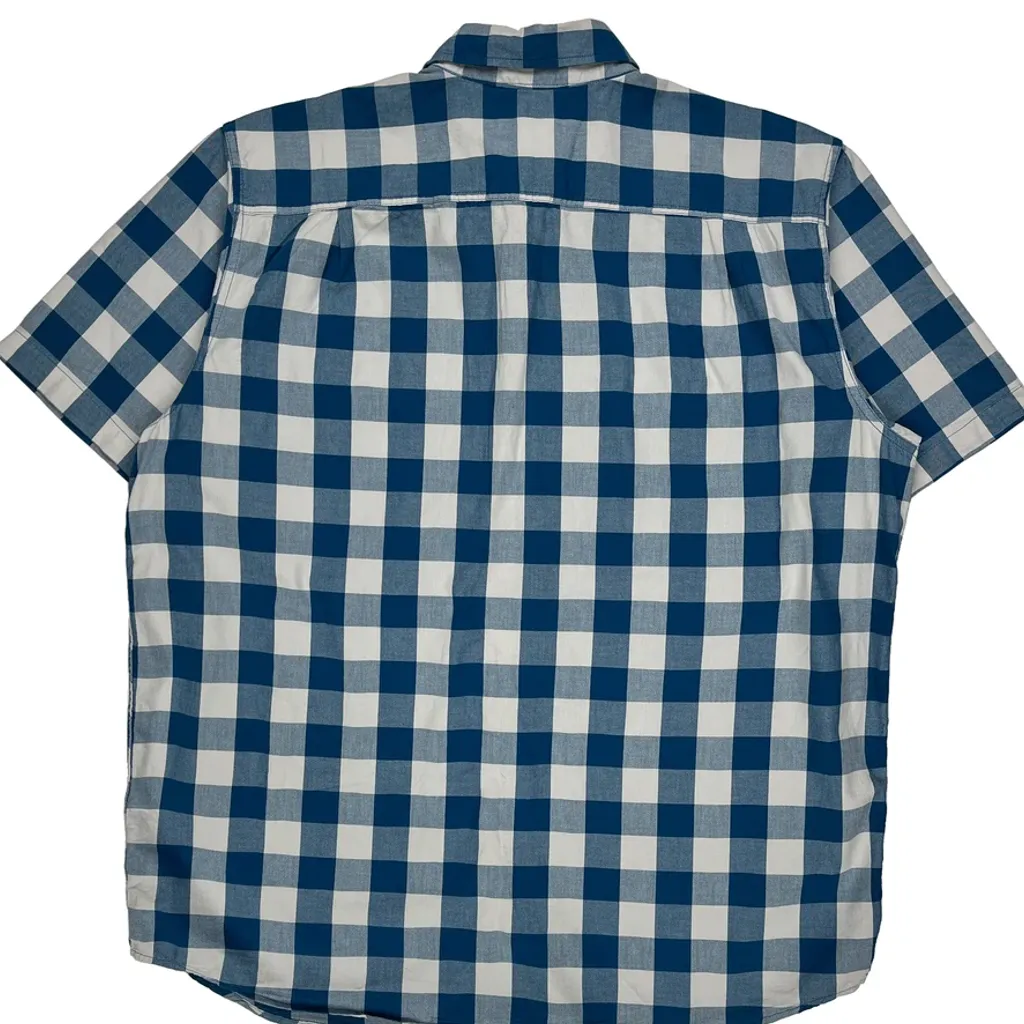 Carhartt Checked Short Sleeve Shirt - XL Blue Cotton - Image 7