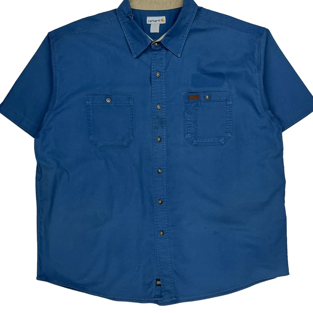 Carhartt Short Sleeve Shirt - 3XL Blue Cotton - Image 7