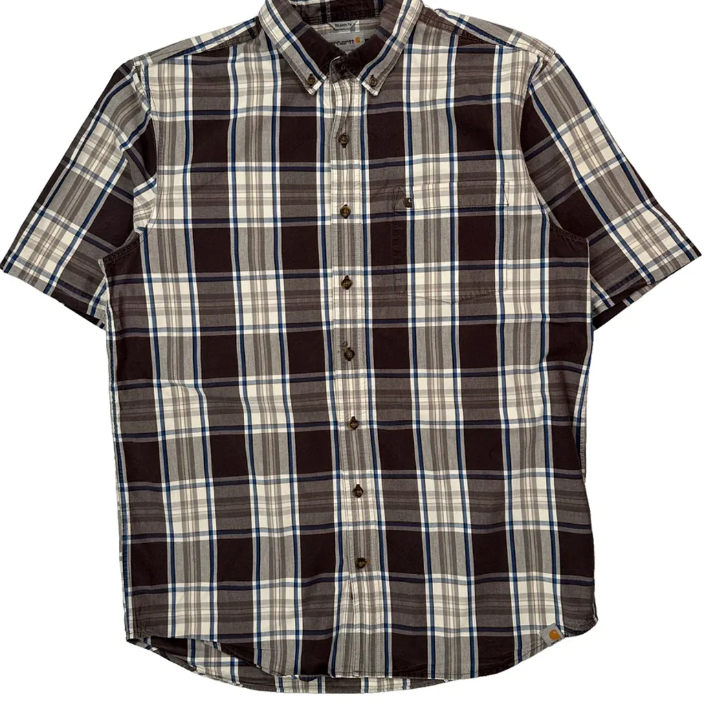 Carhartt Tall Short Sleeve Shirt - Large Brown Cotton - Image 4