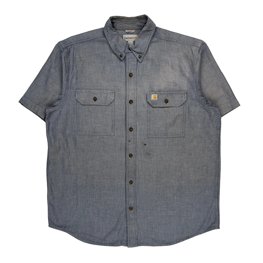 Carhartt Short Sleeve Shirt - Large Gray Cotton