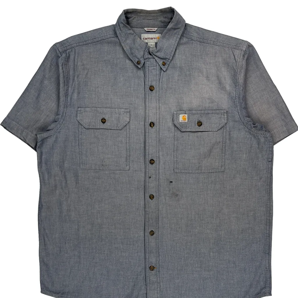 Carhartt Short Sleeve Shirt - Large Gray Cotton - Image 4