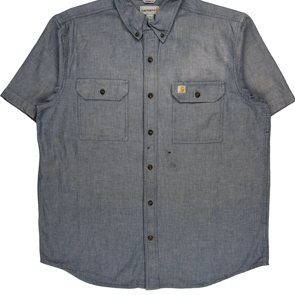 Carhartt Short Sleeve Shirt - Large Gray Cotton - Image 5