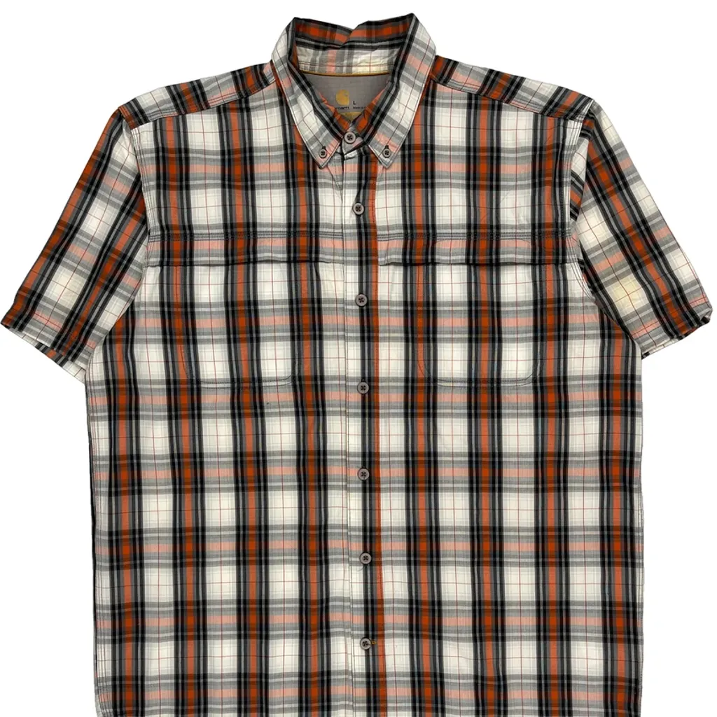 Carhartt Checked Short Sleeve Shirt - Large Multicoloured Cotton - Image 4