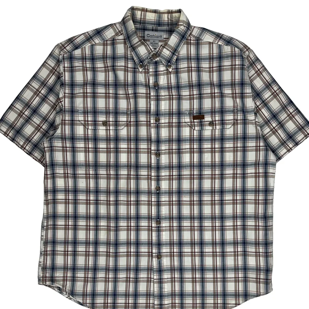 Carhartt Checked Short Sleeve Shirt - XL Multicoloured Cotton - Image 5