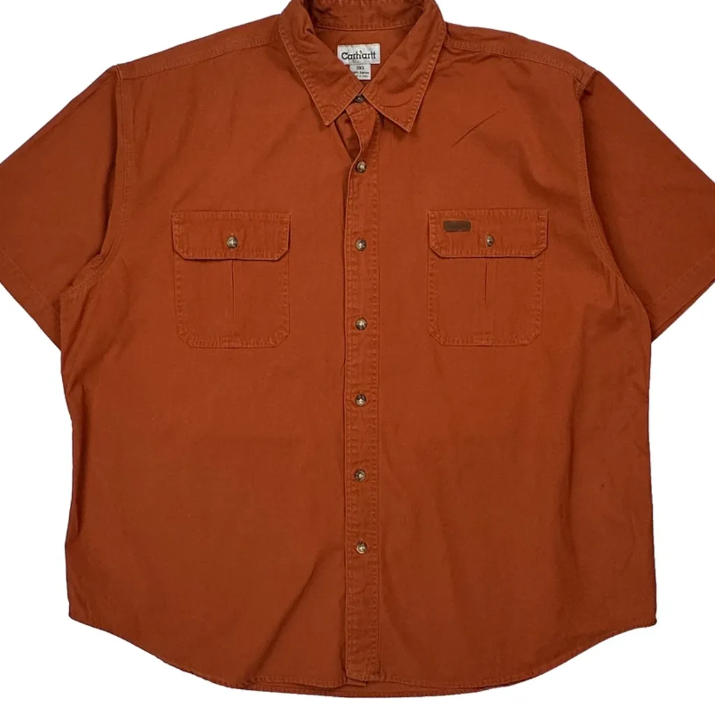 Carhartt Short Sleeve Shirt - 2XL Orange Cotton - Image 4