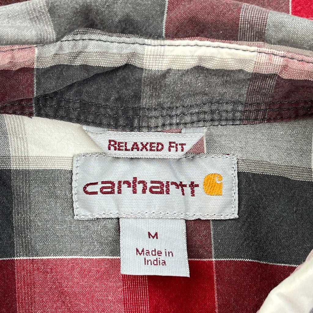 Carhartt Checked Short Sleeve Shirt - Medium Red Cotton - Image 3